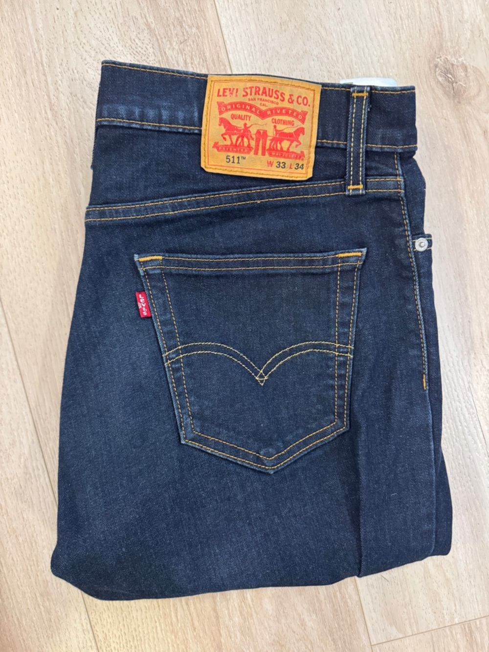 Levi's Dark Blue Denim 511 Slim Jeans 33x34